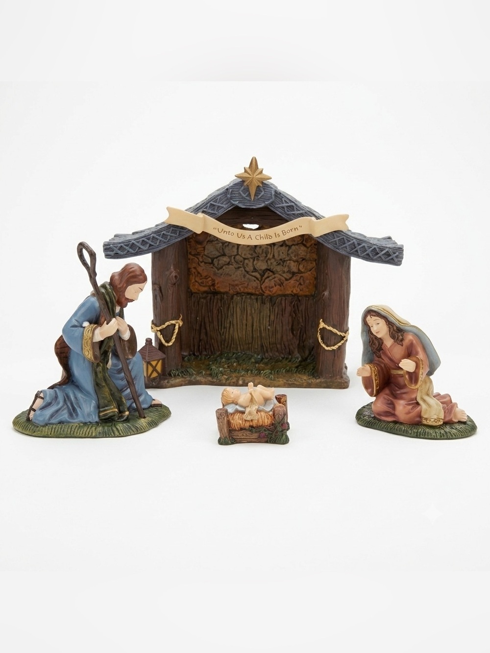 ✨ Thomas Kinkade Nativity Holy Night Creche Set 🕊️